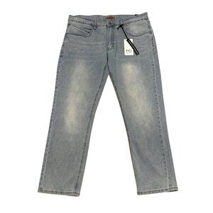 NWT French Connection Savile Straight Fit Light Wash Mens Jeans 36X30 Cotton Ble